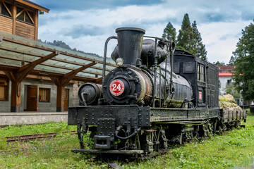 Old steam train locomotive in Taiwan