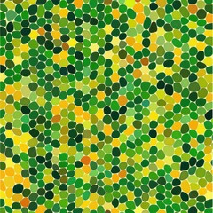 Abstract Mosaic Pattern of Green, Yellow, and Orange Pebbles