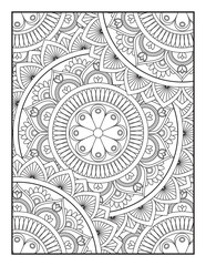 Ornamental mandala adult coloring book page. coloring full page mandala design. adult coloring page Vector coloring. Geometric floral pattern. Contour drawing on a white background. 