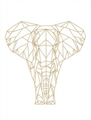 Minimalist Geometric elephant Line Logo