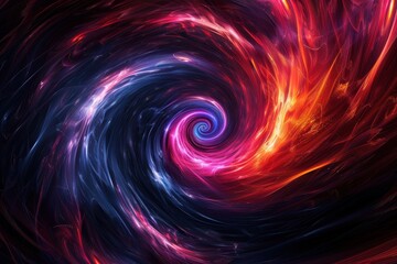 Abstract Swirling Lights in Blue and Red Hues