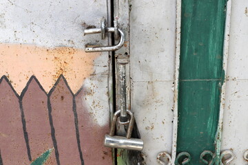 Old iron lock close up. Concept of safety and security.