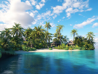 Tropical island with a lagoon.