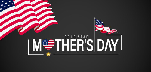 A patriotic Mother's Day card adorned with the American flag and stars, celebrating Gold Star Mothers and their sacrifices