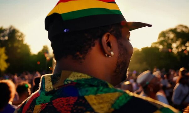 Jamaican Man Enjoying Free Concert in the Park