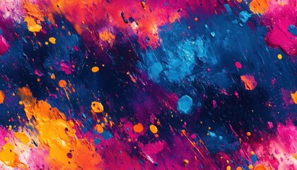 Fototapeta premium Vibrant abstract background with colorful paint splashes and dynamic brushstrokes creating a lively and energetic artistic composition.