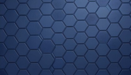 Fototapeta premium Hexagonal dark blue navy background texture placeholder, radial center space, 3d illustration, 3d rendering backdrop. Abstract art business mobile phone concept connection