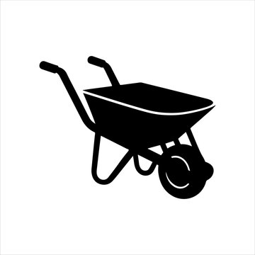 recommend clip art: Wheelbarrow icon silhouette vector illustration design on white background.