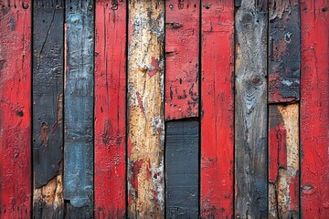 A vibrant, vintage-style wooden backdrop in red and black, perfect for Halloween-themed designs, with copy space.