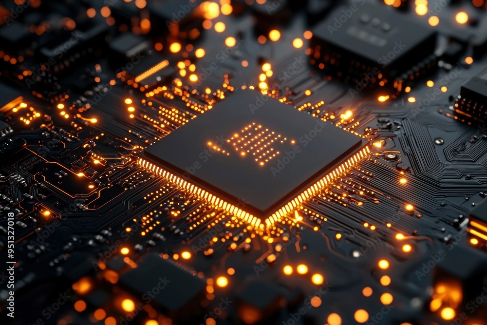 Poster illuminated circuit board with processor