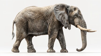 Obraz premium An elephant standing on a white background