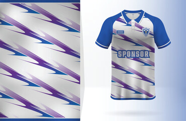 Blue gradient sports uniform polo shirt design, easy for sublimation printing © herman0706