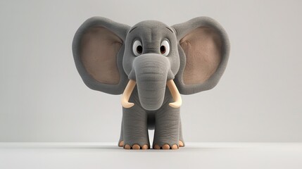 An elephant standing on a white background