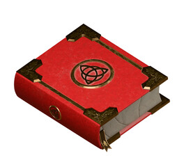 Ancient magic spell book. Isolated 3D rendering.