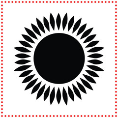 Radiant sunburst symbol, ideal for modern and dynamic visual compositions.