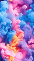 Obraz premium Organic ink blots with pastel overlays, [Abstract Background], [Artistic expression]
