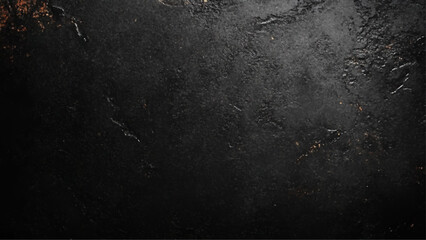 Black stone background, grey cement texture. Top view, flat lay,  Black paper . Black Cardboard for artworks.