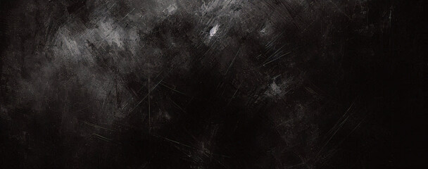 Suelo de hormigón con humo o niebla en una habitación oscura con foco. calle asfaltada, fondo negro	