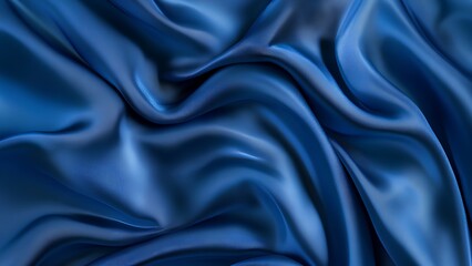Obraz premium Royal Blue Satin Fabric: Elegant and Luxurious Textile Close-Up