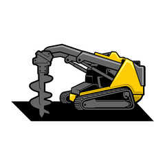 Fototapeta premium Mini Skid steer loader , logo vector image .