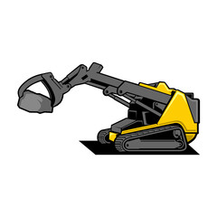Naklejka premium Mini Skid steer loader , logo vector image .
