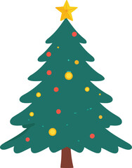 Christmas Tree Vector Art Illustration