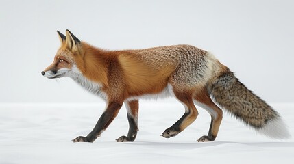 Obraz premium A fox standing on white background