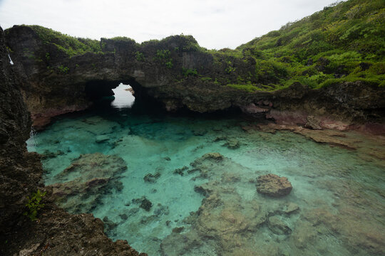 Limu pools swimming cove in the Tropical South Pacific island of Niue