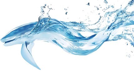 Powerful Underwater Aquatic Athlete in Fluid Mesmerizing Motion Against Minimal White Background