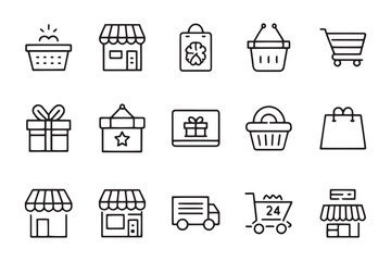  Shopping offer related editable icon set flat vector illustration on white background