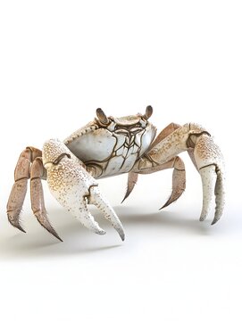 Sideways Scuttling Crab Raising Claws in Coastal Tide Pool Setting
