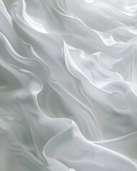 Obraz premium Elegant White Fabric Waves with Flowing Texture and Smooth Patterns