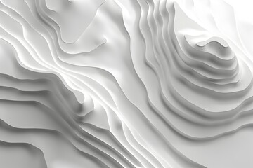 Obraz premium Minimalist Topographic Waves Abstract 3D Monochrome Landscape Texture