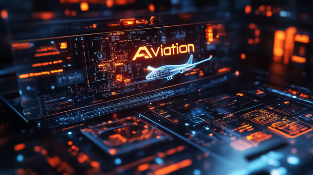 Futuristic aviation technology concept, ideal for tech conferences and promotional materials in the aerospace industry.