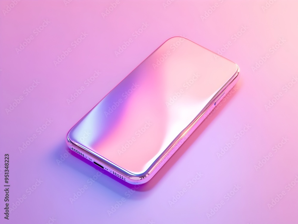 Poster sleek futuristic tech product banner with streamlined metallic device and vibrant gradient backgroun