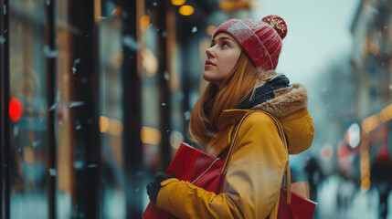 women with  shopping bag