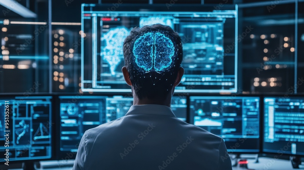 Poster exploring the future of artificial intelligence and technology
