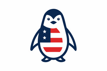 American flag on white background