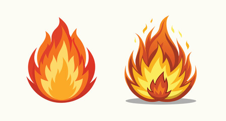 Fire Icon Illustration: Bold Vector Design for Energy and Safety Themes