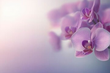 Delicate Purple Orchid Blooms with Soft Blurred Background