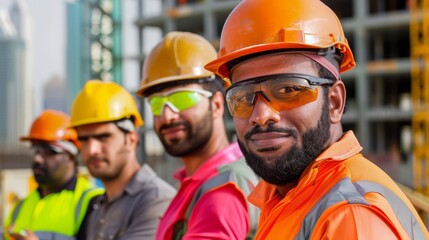 Construction worker and teams on site