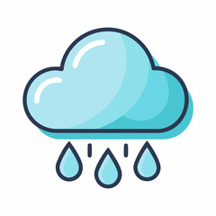 a vector of a simple cloud with raindrops