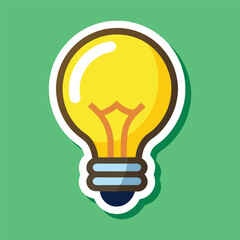 Light Bulb Stickers: Creative Vector Illustration for Ideas and Innovation Themes