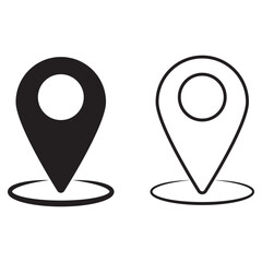 High resolution location pin or map marker icon isolated on White background. EPS 10/AI