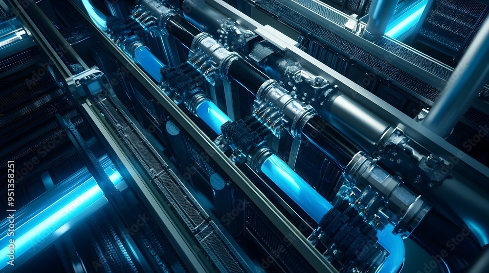 Poster liquid cooling systems powering modern data center servers for efficient and reliable computing infr