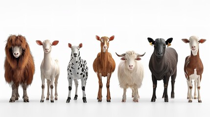 Fototapeta premium a portrait of animals isolated on white background