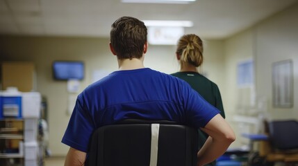 Two Students Walking Down the Hallway