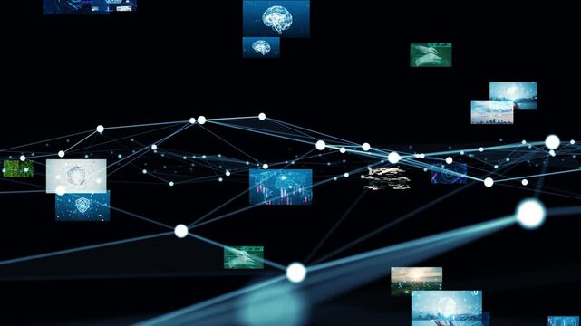 Composite concept of multiple video screens and communication network