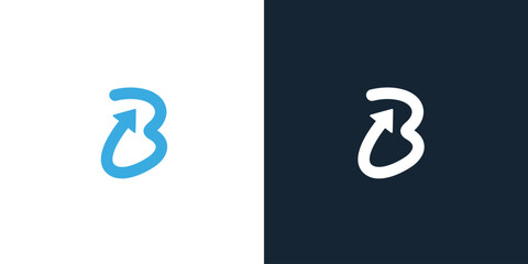 B Logo design. initial B growth arrow Logo inspiration