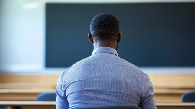 Focused Student Sitting in Classroom